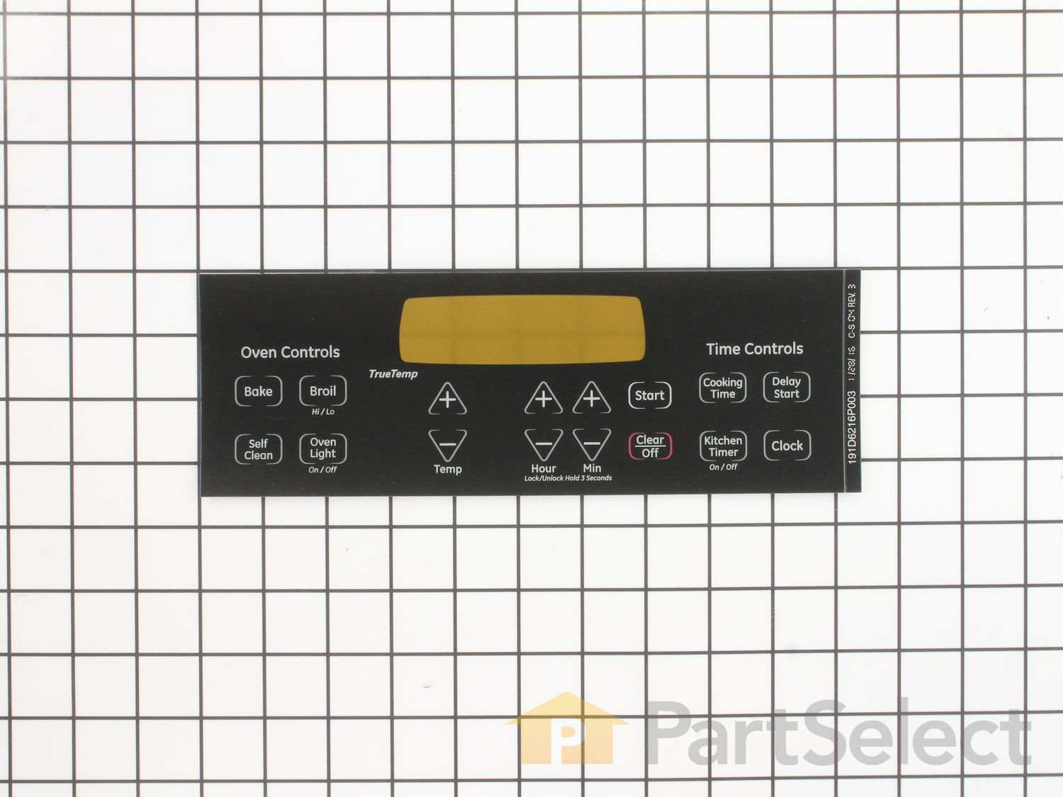 Oven Clock Overlay Touch Pad WB27T11229 for GE ERC Range Control