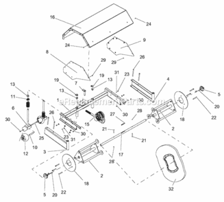 Page B Diagram and Parts List for 000101- Ariens Power Broom