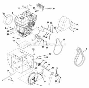 Page F Diagram and Parts List for 000101- Ariens Power Broom