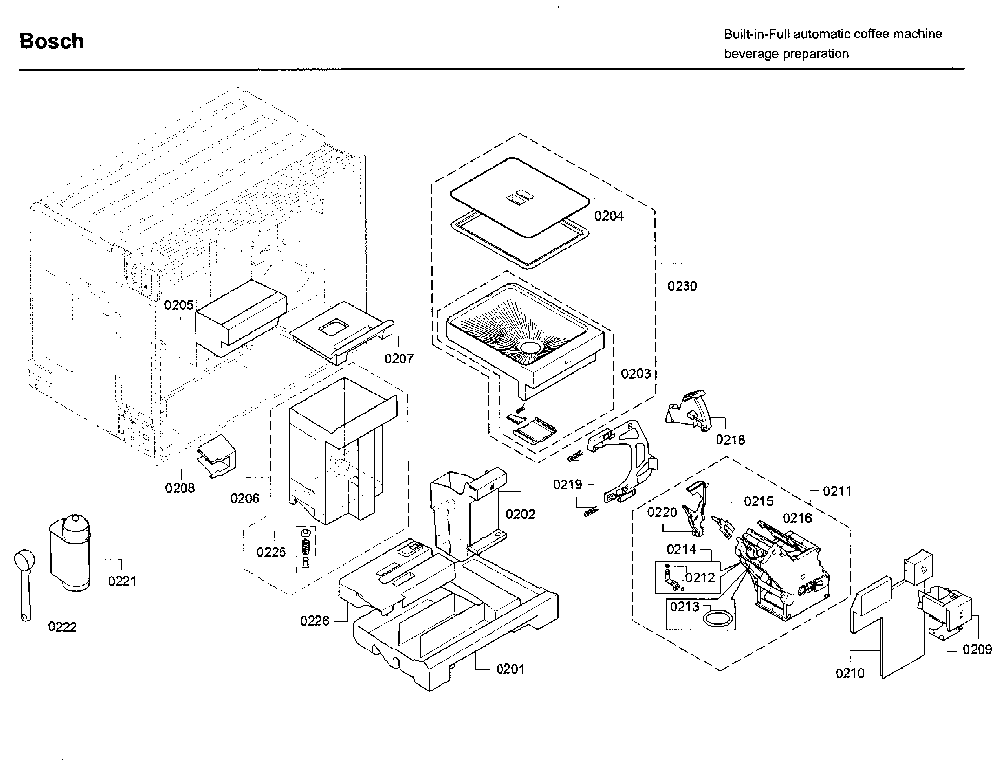 Part Location Diagram of 11015223 Bosch BEAN CONTAINER