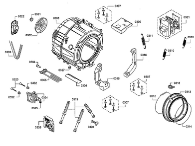 Drum Diagram and Parts List for 06 Bosch Washer