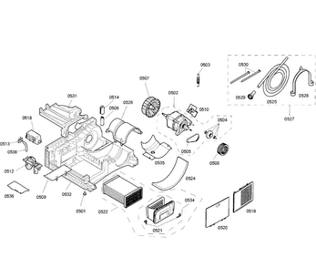 Motor Assy Diagram and Parts List for 06 Bosch Dryer