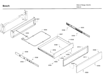 Drawer Diagram and Parts List for 07 Bosch Range