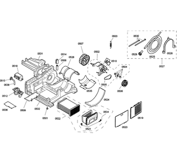 Motor Assy Diagram and Parts List for 04 Bosch Dryer