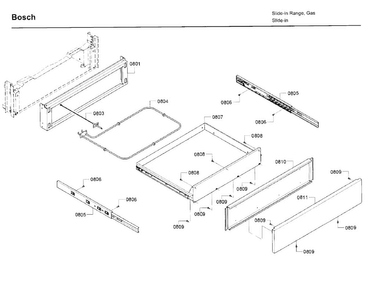 Drawer Diagram and Parts List for 06 Bosch Range