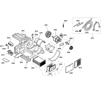 Motor Assy Diagram and Parts List for 07 Bosch Dryer