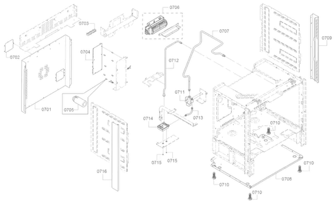 Cavity 2 Diagram and Parts List for 05 Bosch Range