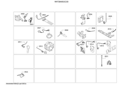 Cable Harnesses Diagram and Parts List for 20 Bosch Washer