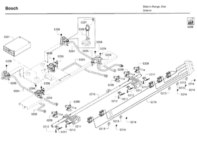 Tube Asy Diagram and Parts List for 06 Bosch Range