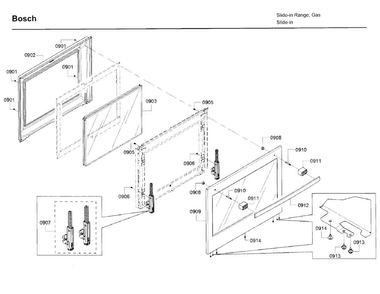Door Diagram and Parts List for 06 Bosch Range
