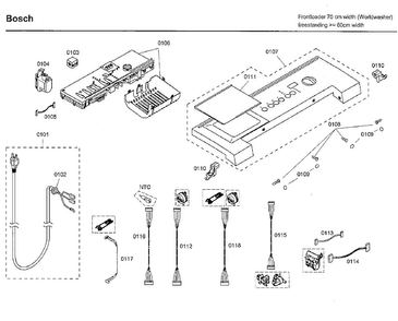 Control Panel Diagram and Parts List for 13 Bosch Washer