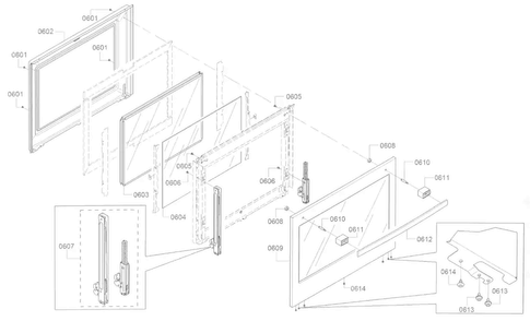 Door Diagram and Parts List for 04 Bosch Range