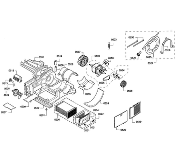 Motor Assy Diagram and Parts List for 10 Bosch Dryer