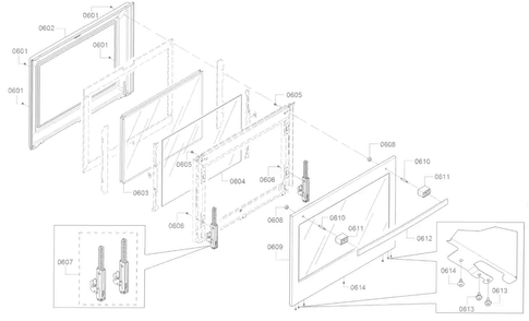 Door Diagram and Parts List for 05 Bosch Range