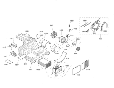 Motor/heater Diagram and Parts List for 02 Bosch Dryer