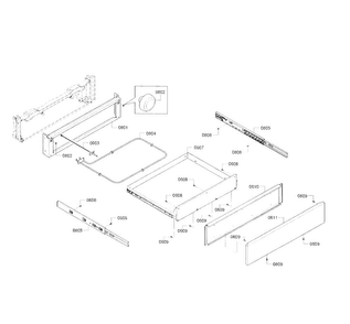 Drawer Diagram and Parts List for 01 Bosch Range