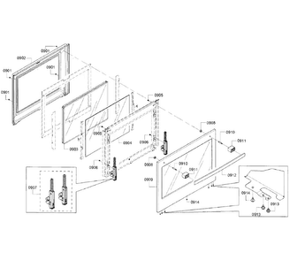 Door Diagram and Parts List for 03 Bosch Range