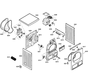 Cabinet Diagram and Parts List for 04 Bosch Dryer
