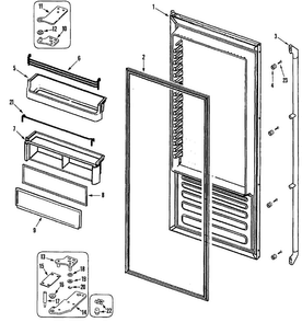 Right Door Diagram and Parts List for  Dacor Refrigerator