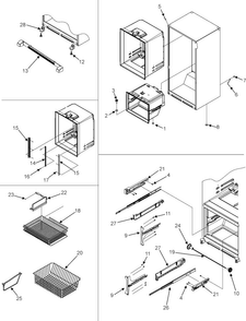 Interior Cabinet/frz Shelves/toe Grille Diagram and Parts List for  Dacor Refrigerator