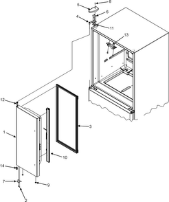 Left Refrigerator Door Diagram and Parts List for  Dacor Refrigerator