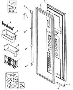 Left Door Diagram and Parts List for  Dacor Refrigerator