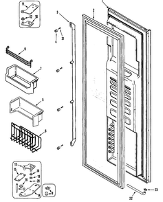 Left Door Diagram and Parts List for  Dacor Refrigerator