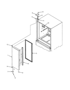 Left Refrigerator Door Diagram and Parts List for  Dacor Refrigerator