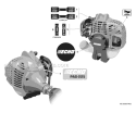 Labels Diagram and Parts List for S86813001001-S86813999999 Echo Trimmer
