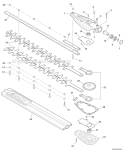 Hedge Trimmer Attachment - Gear Case, Blades Diagram and Parts List for S86813001001-S86813999999 Echo Trimmer