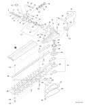 Articulating Hedge Trimmer - Gear Case, Blades Sn: 03001001-03011406 Diagram and Parts List for S86813001001-S86813999999 Echo Trimmer