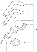 Front Handle Diagram and Parts List for S86813001001-S86813999999 Echo Trimmer