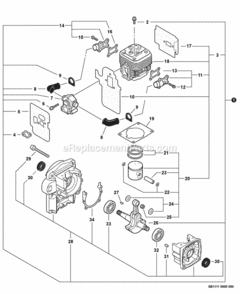 Engine_Short_Block_--_Sb1111 Diagram and Parts List for P31513001001 - P31513999999 Echo Leaf Blower / Vacuum