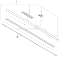 Main Pipe Assembly, Driveshaft Diagram and Parts List for T43813001001-T43813999999 Echo Edger