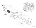 Fan Case, Clutch Diagram and Parts List for T43813001001-T43813999999 Echo Edger