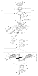 Carburetor Diagram and Parts List for Type 1E Echo Trimmer