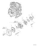 Page J Diagram and Parts List for 07001001 - 07001274 Echo Trimmer