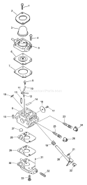 Page A Diagram and Parts List for Type 1E -001001 - 999999 Echo Tiller