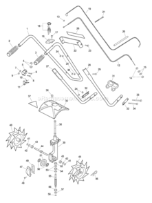 Page C Diagram and Parts List for Type 1E -023313-999999, Canada - 018677-999999 Echo Tiller