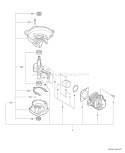 Page E Diagram and Parts List for E13912001001 - E13912999999 Echo Tiller