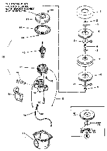 Motor Assembly Diagram and Parts List for  Electrolux Canister Vacuum
