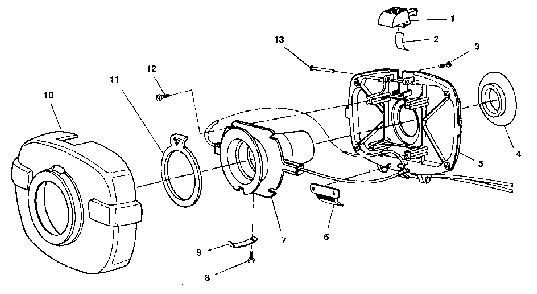 Front Cover Assembly Diagram and Parts List for  Electrolux Canister Vacuum