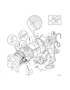 Motor/tub Diagram and Parts List for  Kenmore Washer