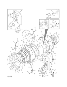 Motor/tub Diagram and Parts List for  Electrolux Washer