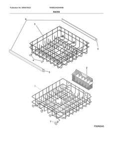 Racks Diagram and Parts List for  Westinghouse Dishwasher