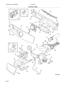 Control Panel Diagram and Parts List for  Electrolux Washer