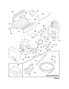 Ice Maker Diagram and Parts List for  Frigidaire Freezer