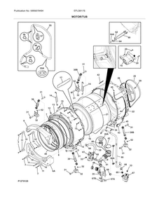 Motor/tub Diagram and Parts List for  Electrolux Washer