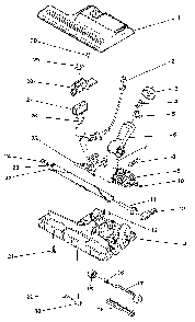 Power Nozzle Diagram and Parts List for  Electrolux Canister Vacuum