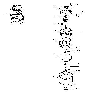 Motor Assembly Diagram and Parts List for  Electrolux Canister Vacuum